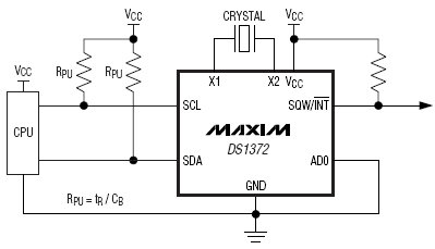 Типовая схема включения DS1372