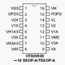 Расположение выводов HT82V805