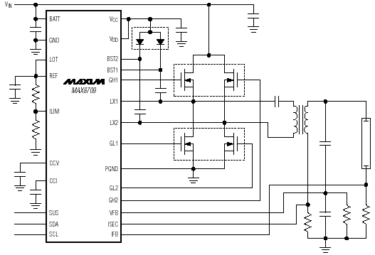 Типовая схема включения MAX8709