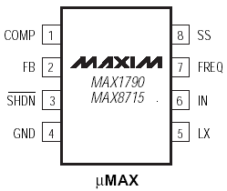 Расположение выводов MAX1790/MAX8715