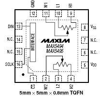 Расположение выводов MAX5494-MAX5495