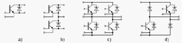 Основные схемы силовых модулей с IGBT и диодами