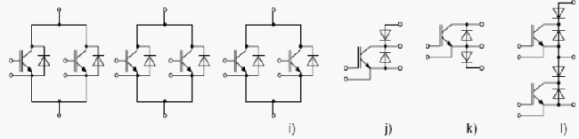 Основные схемы силовых модулей с IGBT и диодами