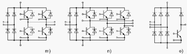 Основные схемы силовых модулей с IGBT и диодами