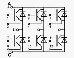 Расположение выводов SKM100GD063DL