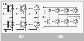 Схема модулей SKM40GD123D, SKM40GDL123D