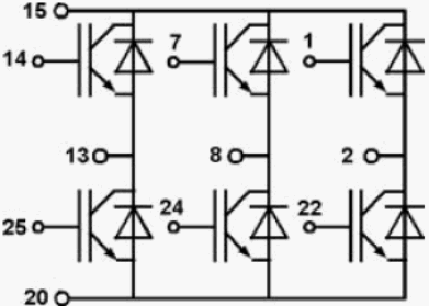 Схема модуля и расположение выводов SK30GD123