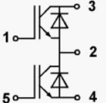 Схема модуля и расположение выводов SK25GB065