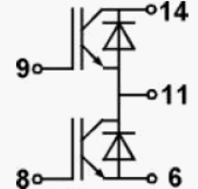 Схема модуля и расположение выводов SK30GB123