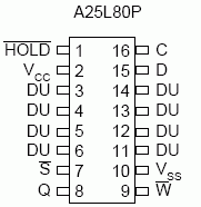 Расположение выводов A25L80P в корпусе SO16
