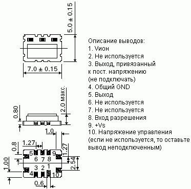 Расположение и назначение выводов CFPT-9000