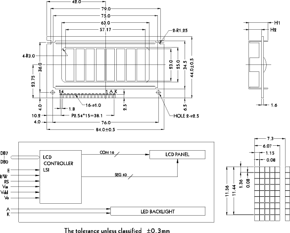 LCD-дисплей PC0802L