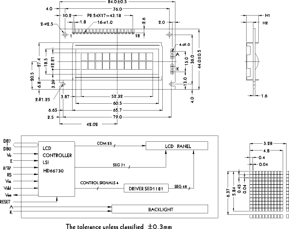LCD-дисплей PC1002A