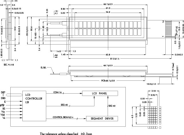 LCD-дисплей PC1602E