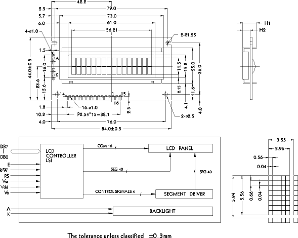 LCD-дисплей PC1602F