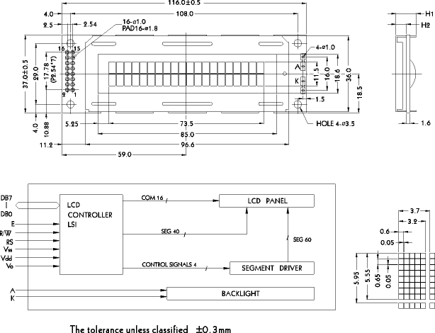 LCD-дисплей PC2002A
