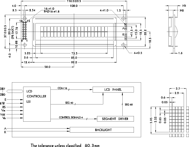 LCD-дисплей PC2002B