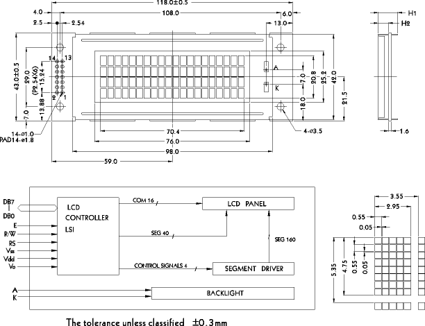 LCD-дисплей PC2004B