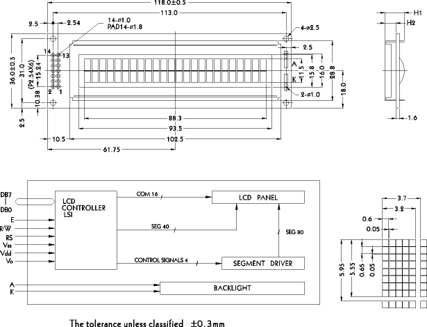 LCD-дисплей PC2402A