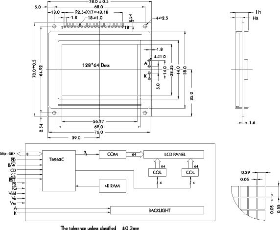 LCD-дисплей PG-12864-F