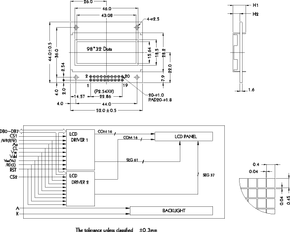 LCD-дисплей PG9832-A