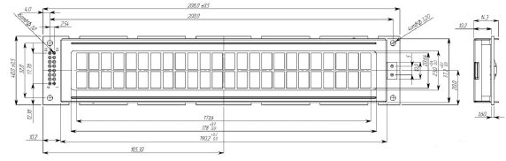 Габаритные размеры модуля MT–24S2L