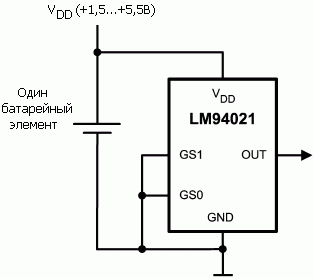 Типовая схема включения LM94021