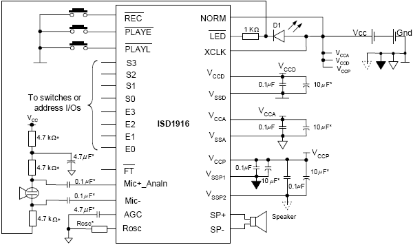 Типовая схема включения в режиме NORM ISD14B20